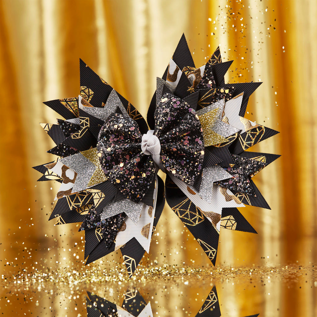 Gold Glitter Hair Bow