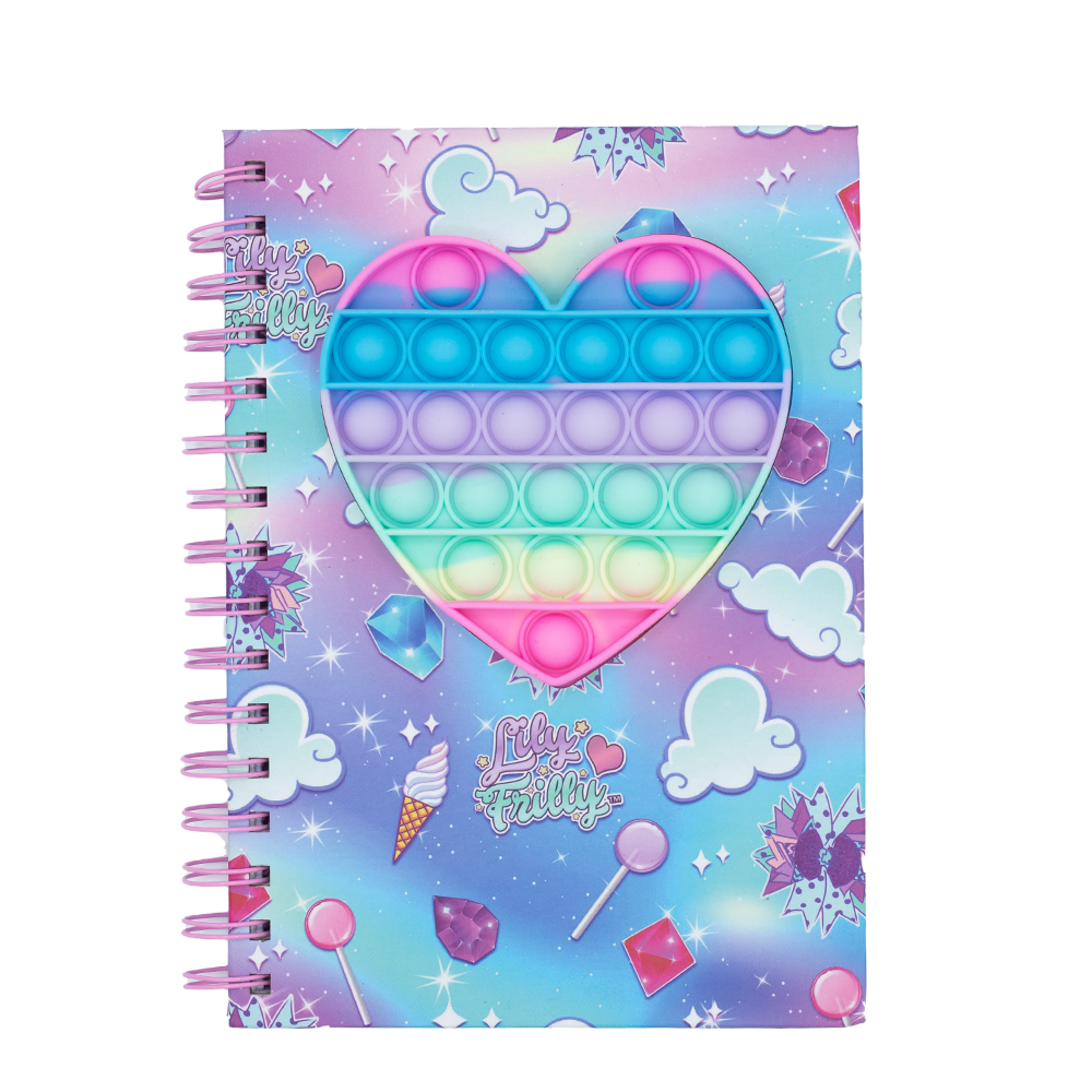 Popit Fidget Rainbow Spiral Notebook A5 Size Popit cover Ring Binding Diary  For Girls and Boys