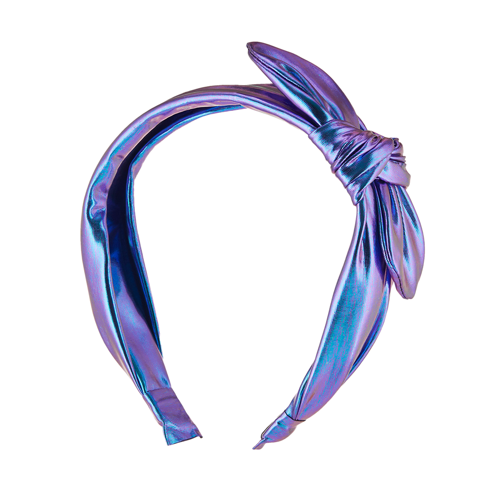 Metallic Knotted Headband - Blue/Purple