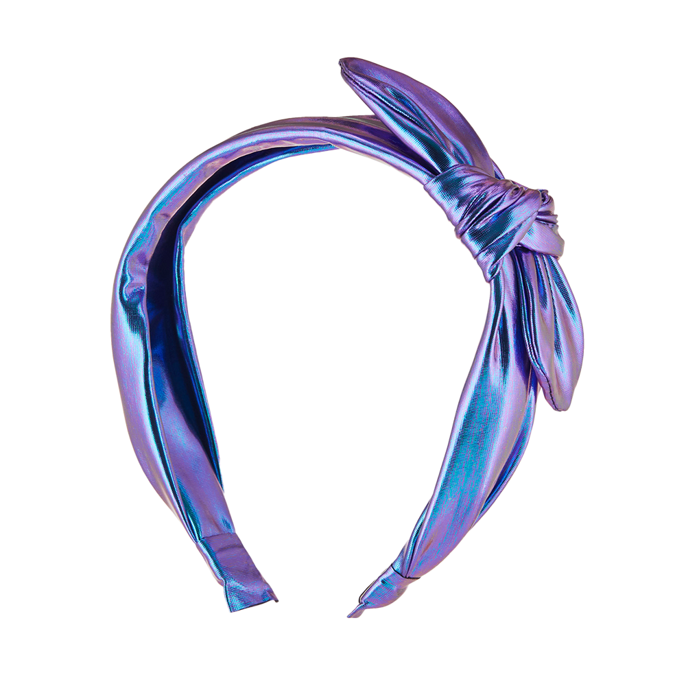 Metallic Knotted Headband Blue Purple