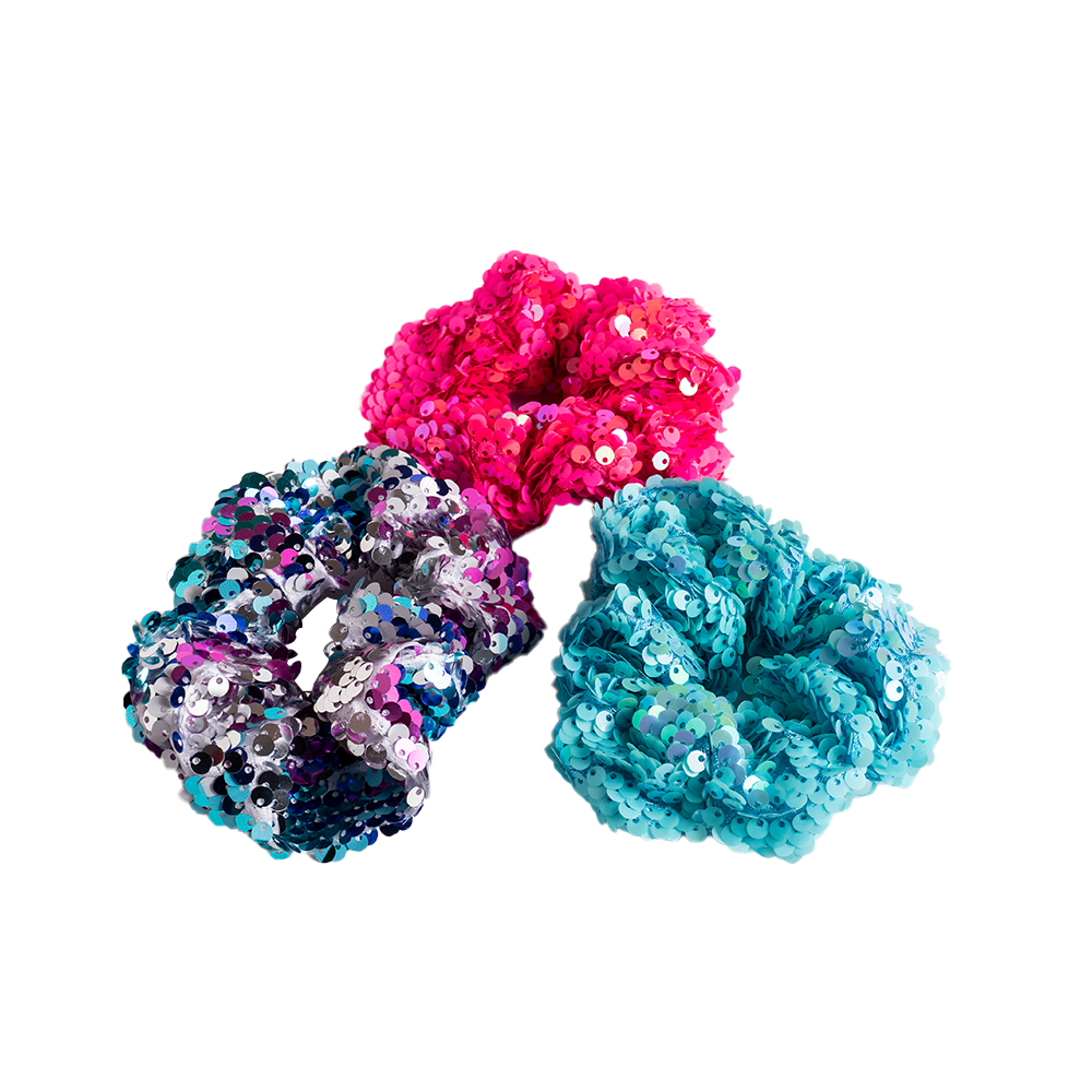 Sequin Scrunchies - 3pk