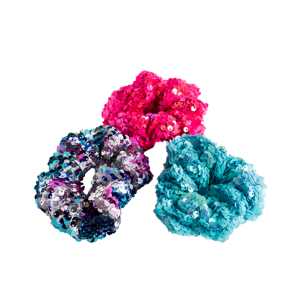 Sequin Scrunchies - 3pk